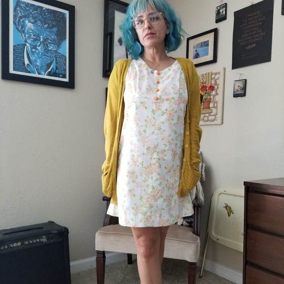 Handmade Vntg A-Line Dress W/ Empire Waist Sz S - Picture 2 of 8